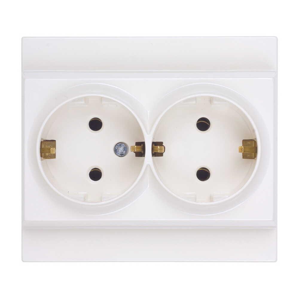 Розетка Nilson Moda двойная с заземлением Белый (21111025)