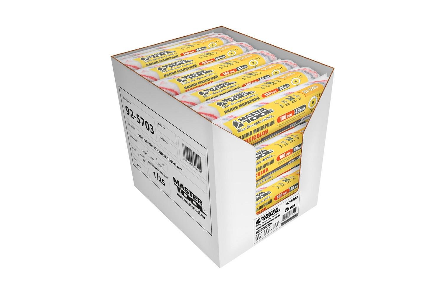 Валик малярський MasterTool Multicolor 48/180/11 мм 8 мм (92-5703_Р) - фото 4 Валик малярський MasterTool Multicolor 48/180/11 мм 8 мм (92-5703_Р) - фото 4