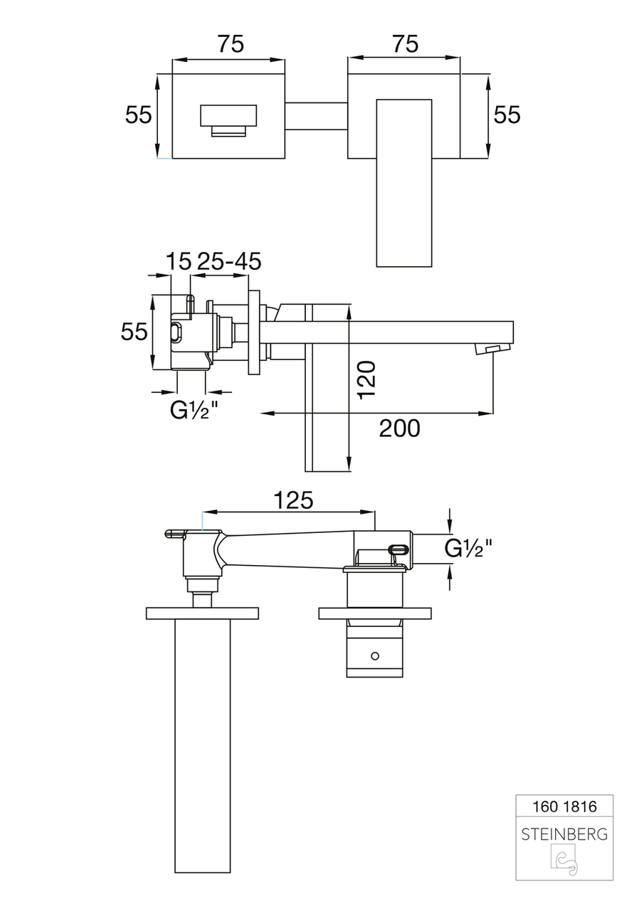 Смеситель для раковины Steinberg 160 (160 1816) Германия , хром - фото 4 Смеситель для раковины Steinberg 160 (160 1816) Германия , хром - фото 4
