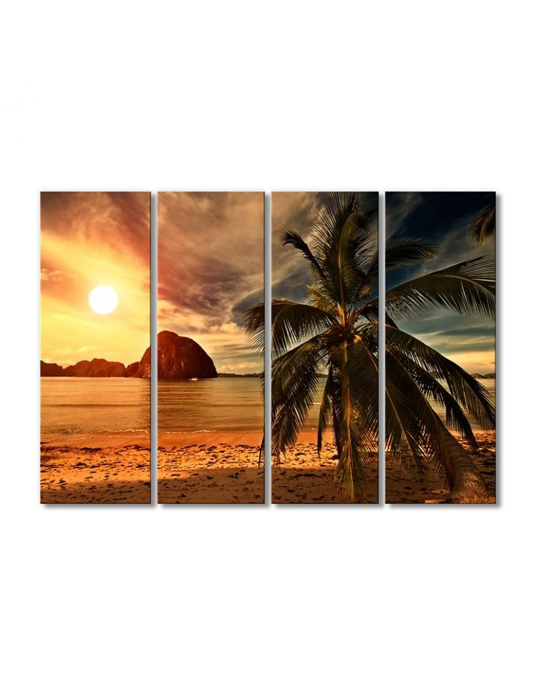 Картина модульная Пальмы на закате 4 модуля 90x135 см (156705More006)
