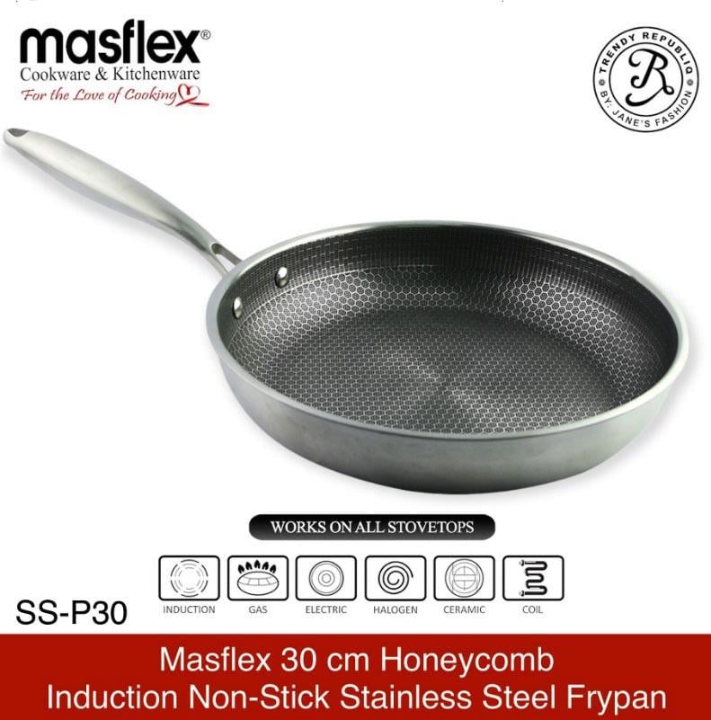 Сковорода индукционная Masflex Honeycomb SS-P30 антипригарная из нержавеющей стали 28 см (2152481024) - фото 3