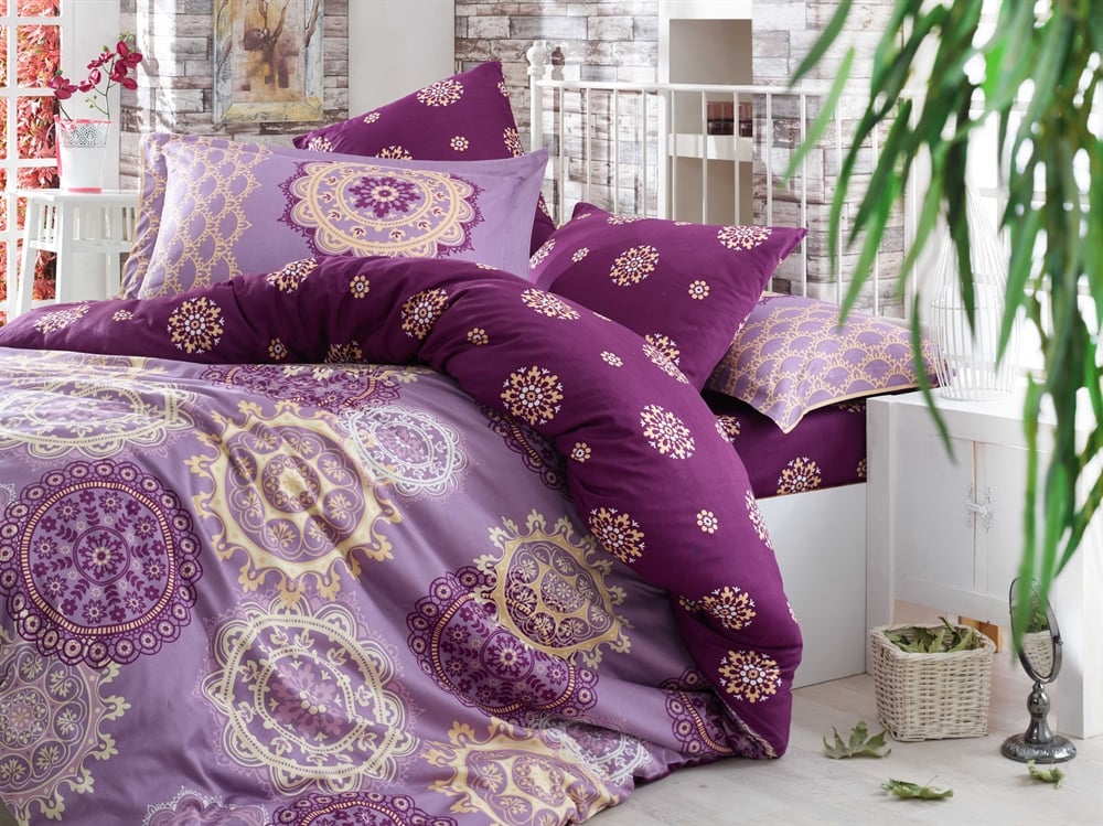Комплект постільної білизни Hobby Exclusive Sateen Ottoman 2х160х220 см Фіолетовий
