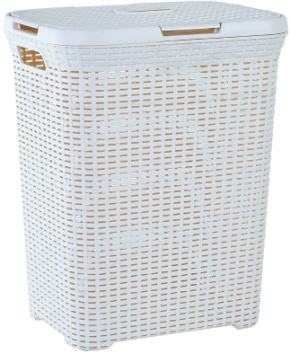 Корзина для белья Алеана Ротанг 50 л Белая роза (25598634)