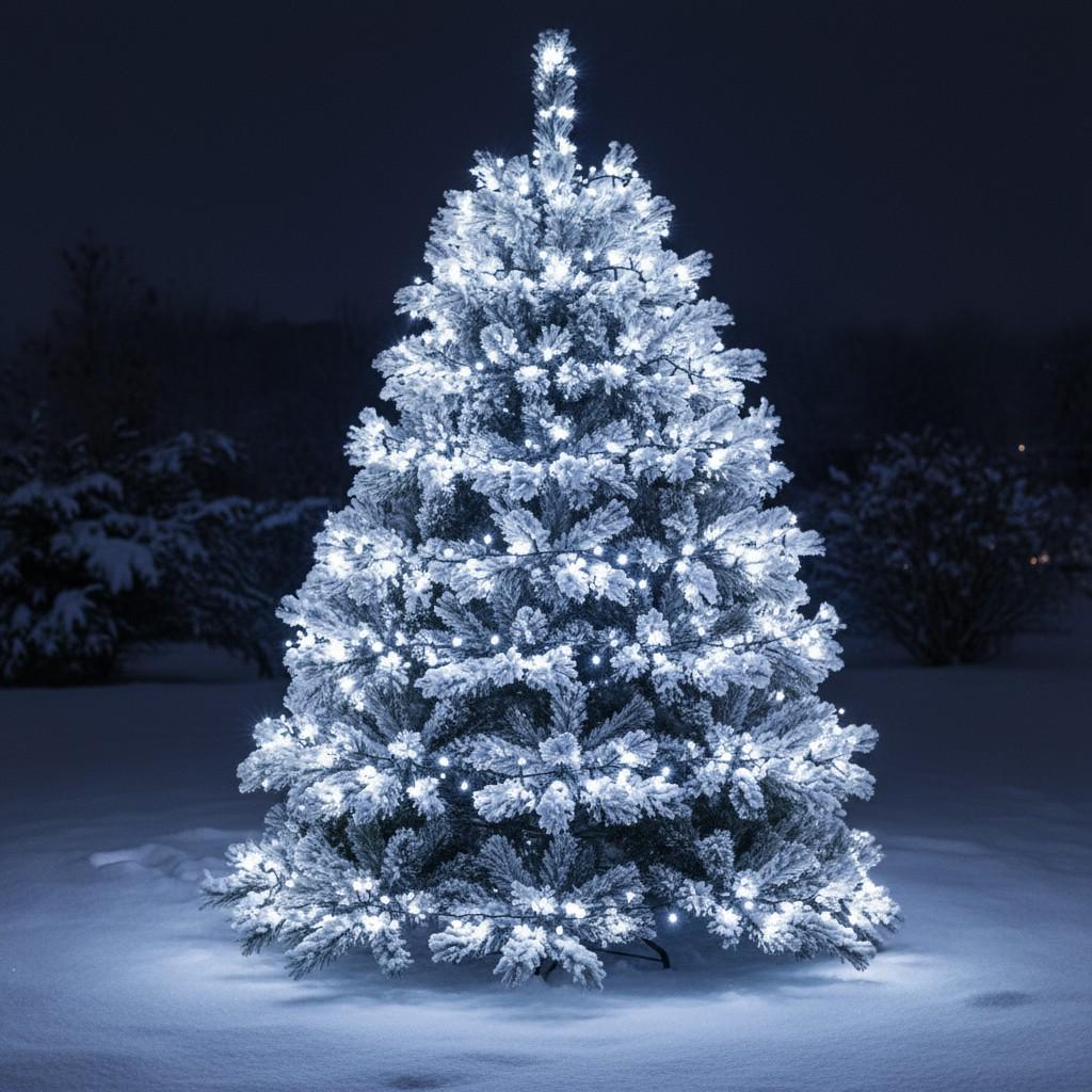 Гирлянда сетевая новогодняя нить уличная Рождественская фея 50 м 500 LED диодов IP 65 черный провод Белый свет (CF500L50MBW) - фото 2