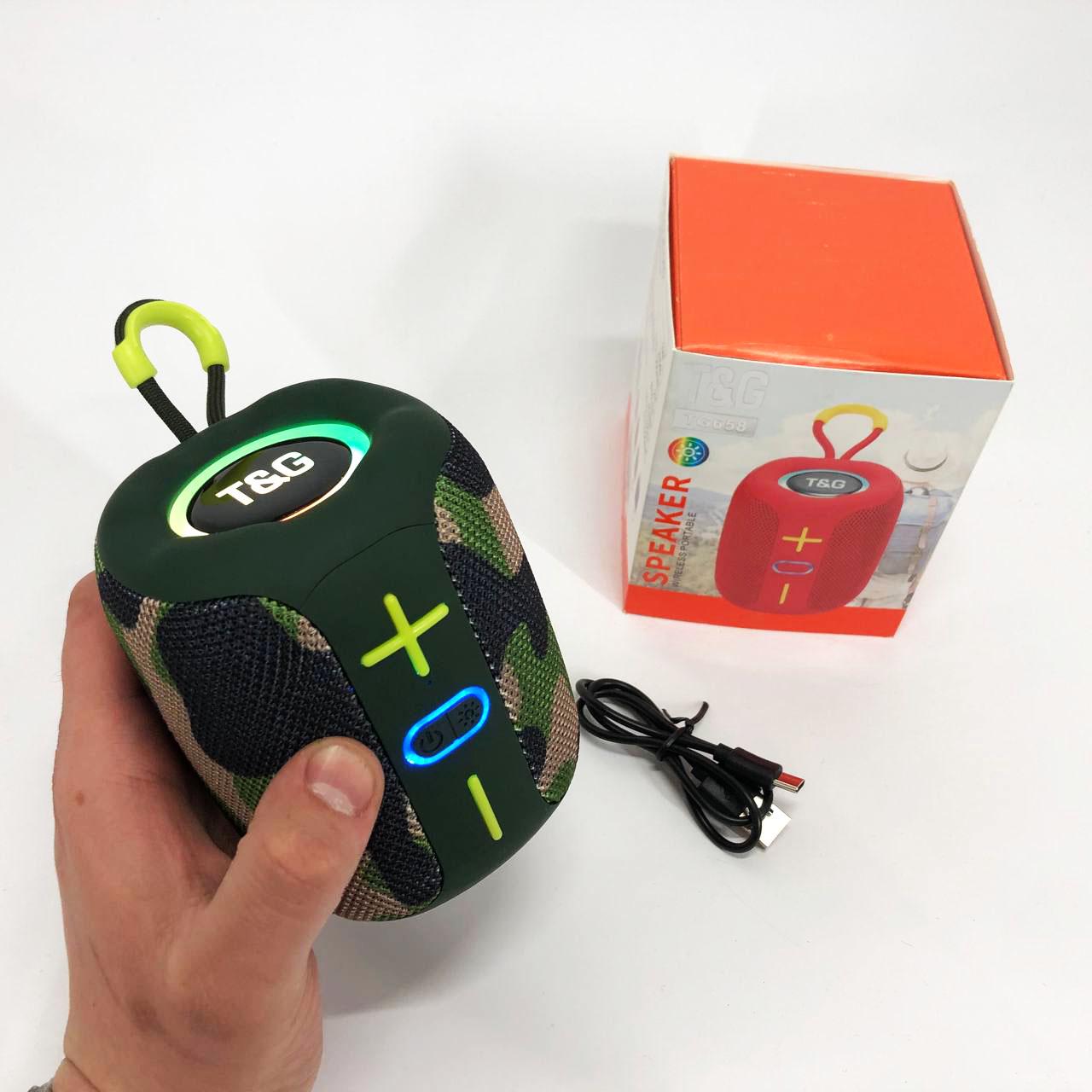 Портативна колонка Bluetooth TG658 8W з RGB підсвічуванням Камуфляж - фото 18 Портативна колонка Bluetooth TG658 8W з RGB підсвічуванням Камуфляж - фото 18