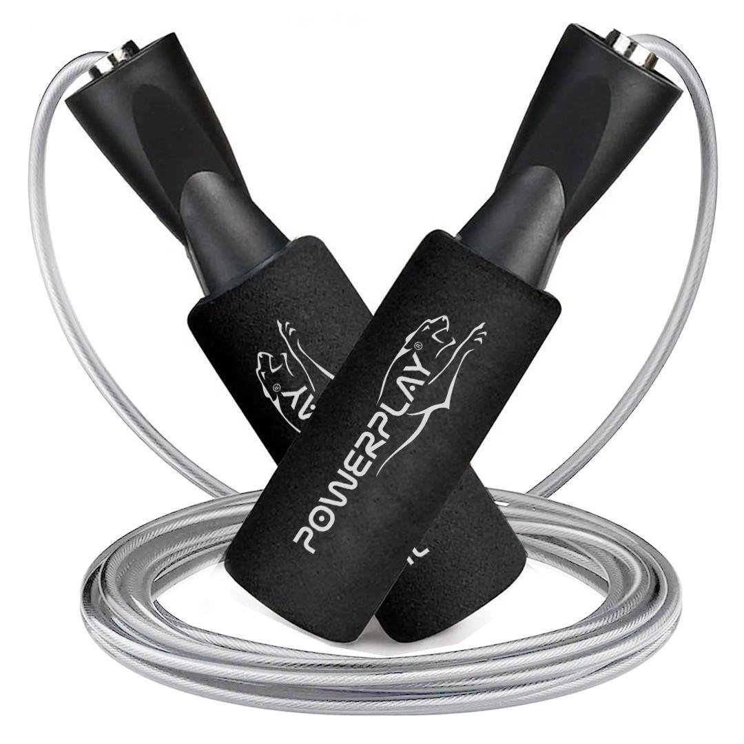 Скакалка скоростная с подшипниками PowerPlay 4209 Sport Jump Rope 25243820 3 м Черный