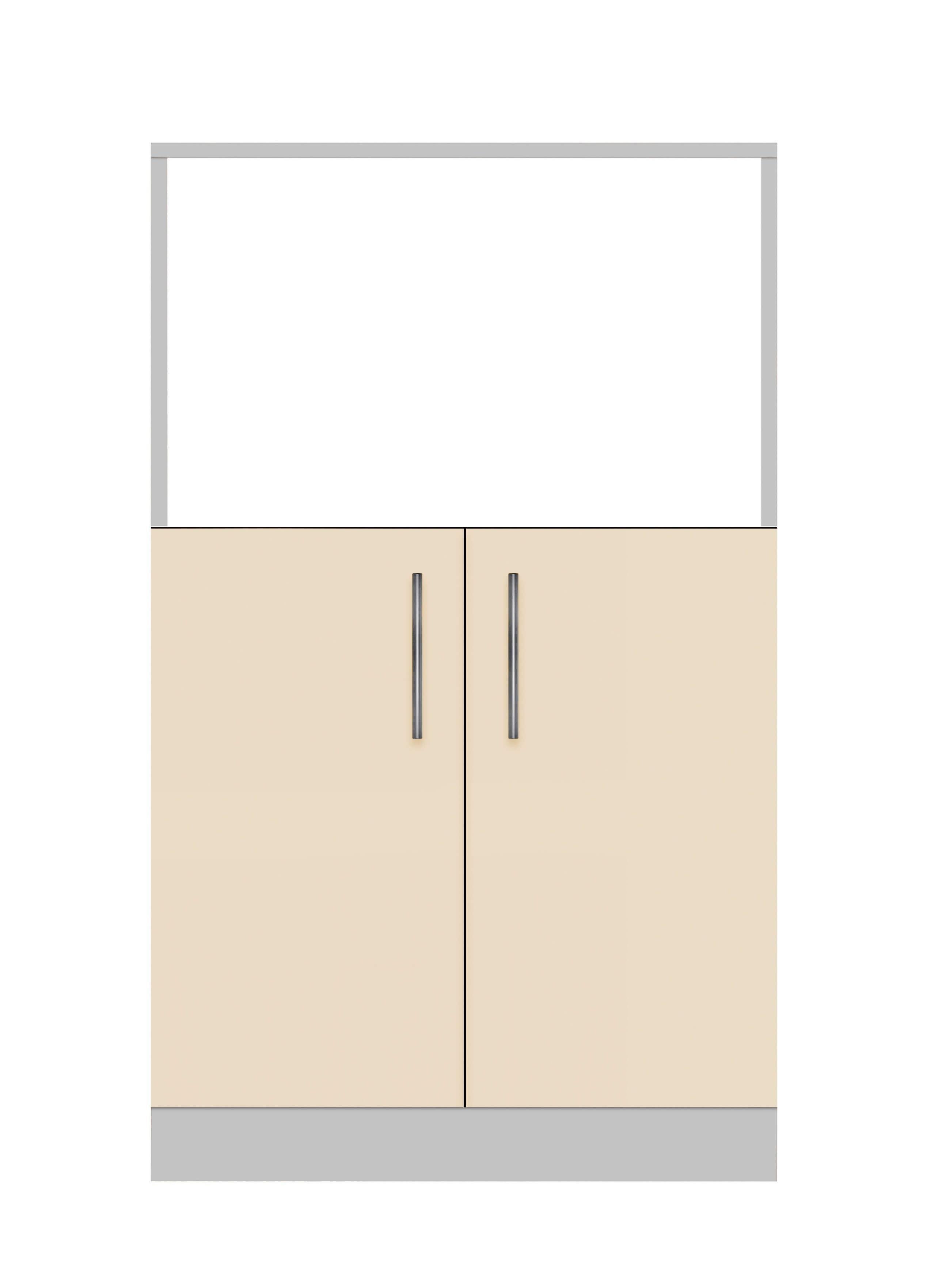 Тумба двухдверная МАКСИ-МЕбель без ящиков с отделом под МВ печь без столешницы ширина 700 Серый/Ваниль (80140)