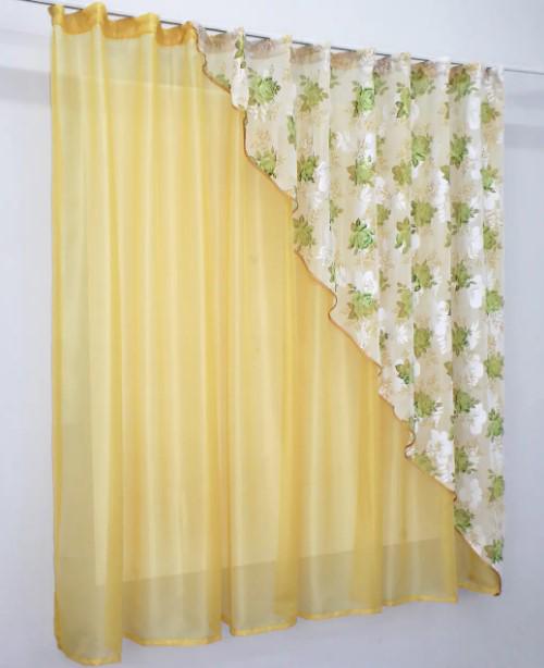 Шторки на кухню/балкон с подвязками 280х170 см Золотистый/Белый/Салатовый (069к) - фото 3 Шторки на кухню/балкон с подвязками 280х170 см Золотистый/Белый/Салатовый (069к) - фото 3