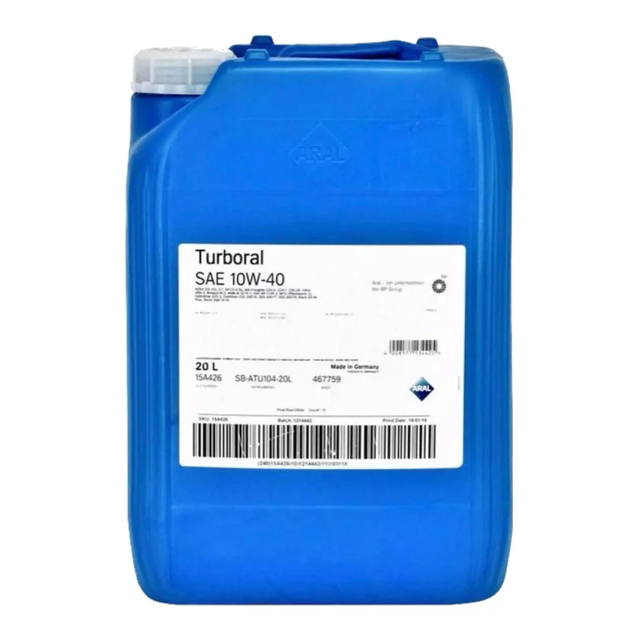 Моторное масло ARAL Turboral 10W-40 20 л (15BCD2)