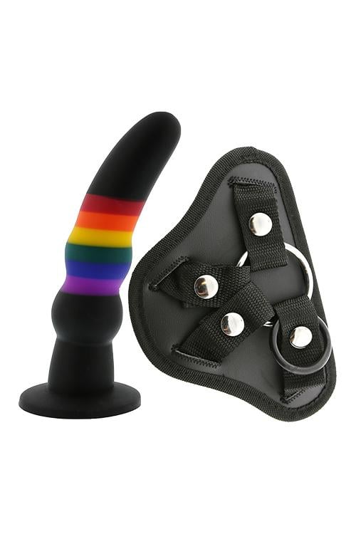Страпон жіночий Dream Toys Colourful Love Strap On Solid Dildo Райдужний (DT21740)
