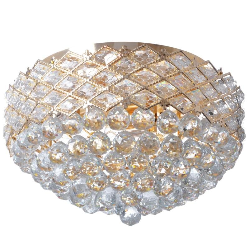 Люстра потолочная торт хрустальная с подсветкой Brille BCL-347S/4xE14/12LED большая