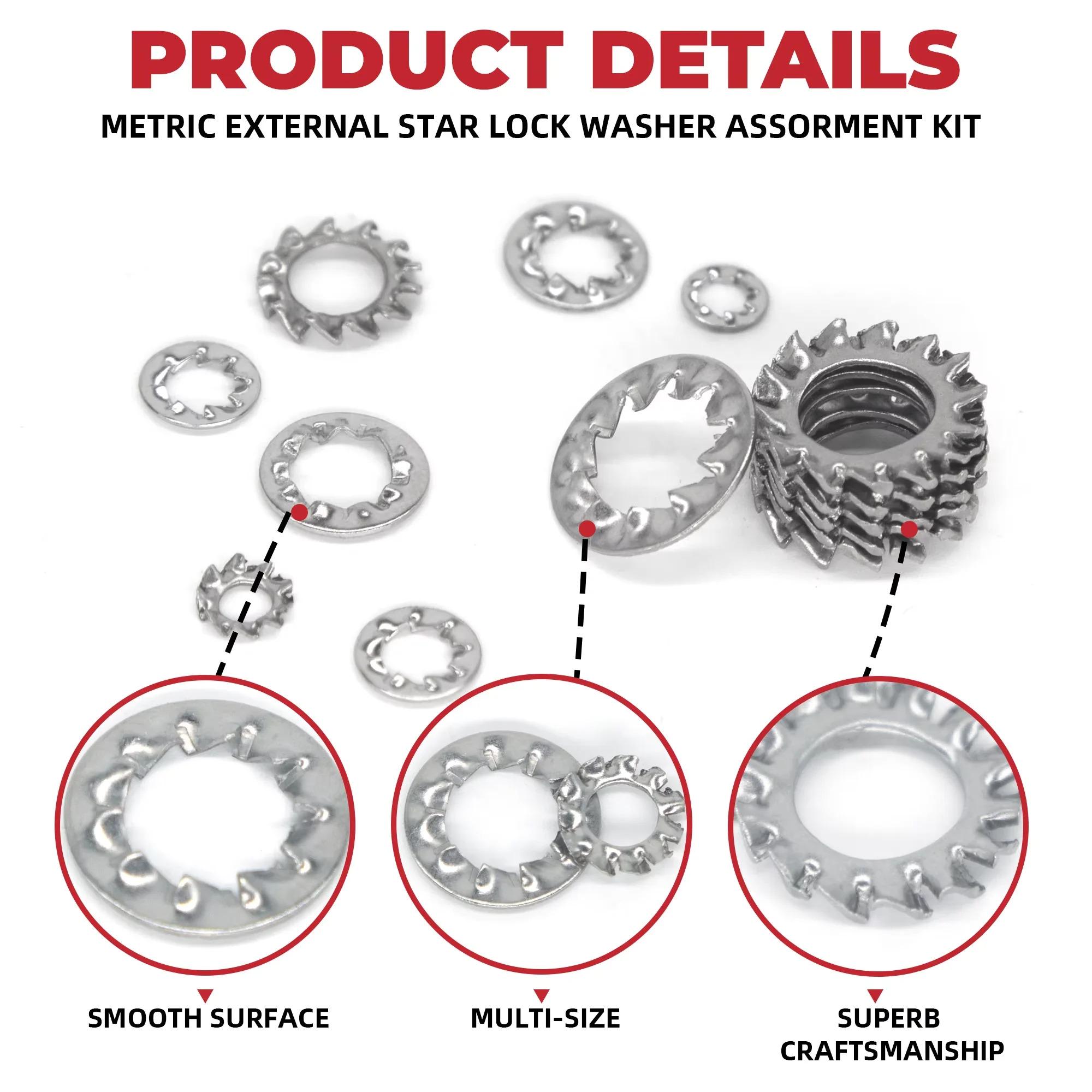 Шайби зубчасті із нержавіючої сталі 304 A2-70 M3/M4/M5/M6/M8/M10 500 шт. (978687) - фото 3 Шайби зубчасті із нержавіючої сталі 304 A2-70 M3/M4/M5/M6/M8/M10 500 шт. (978687) - фото 3