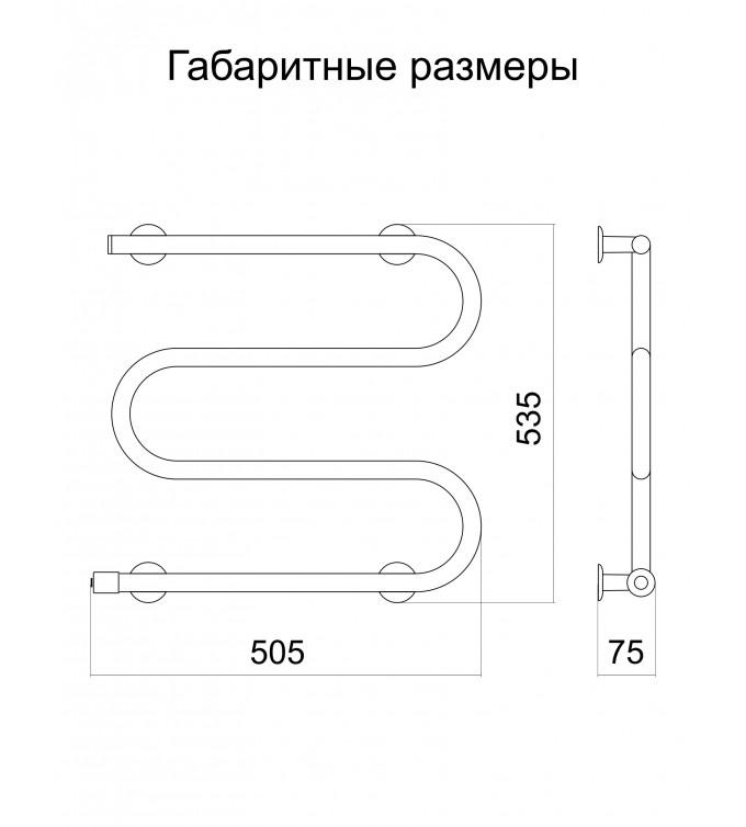 Рушникосушка Теплый Мир Змійка R 505х535х70 мм 70 Вт - фото 2