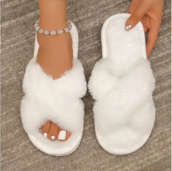 Домашні тапочки жіночі з відкритим носком р. 40 Білий (1325/5) - фото 3