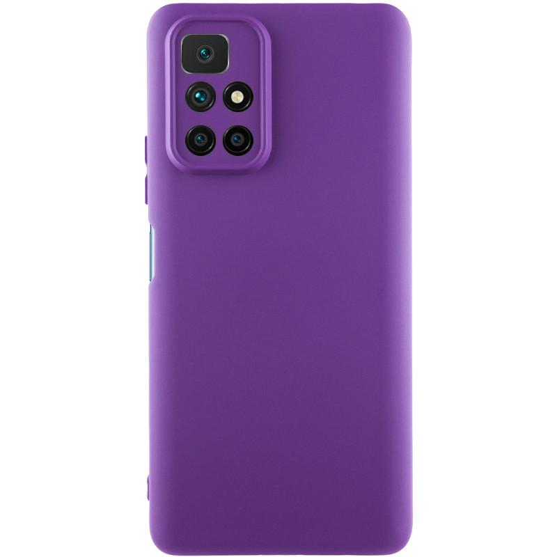 Противоударный чехол TPU GETMAN Liquid Silk Full Camera для Xiaomi Redmi 10 Фиолетовый / Purple