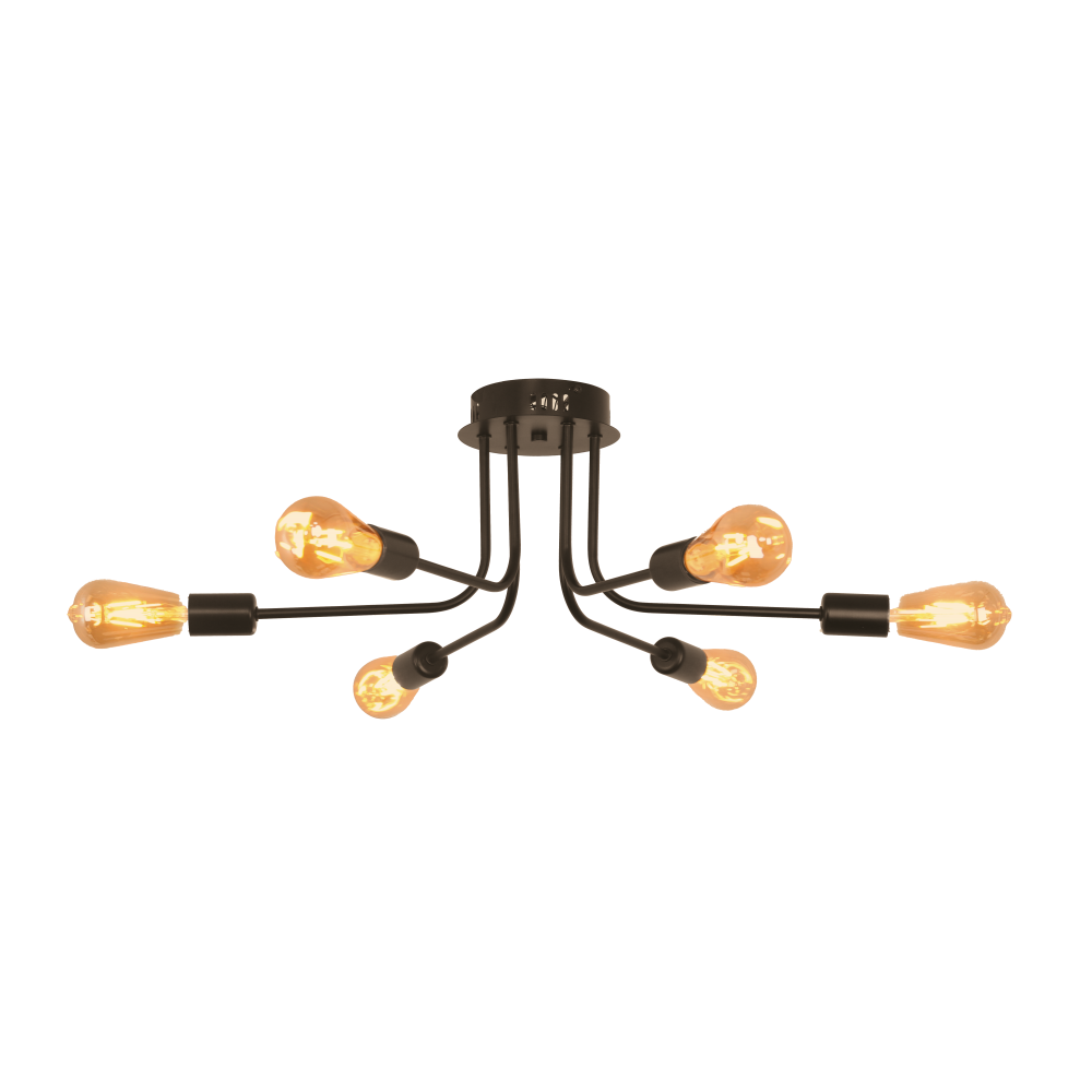 Люстра Velmax Loft V-CL-LINE4-Bl 6х60W Черный (28688064)