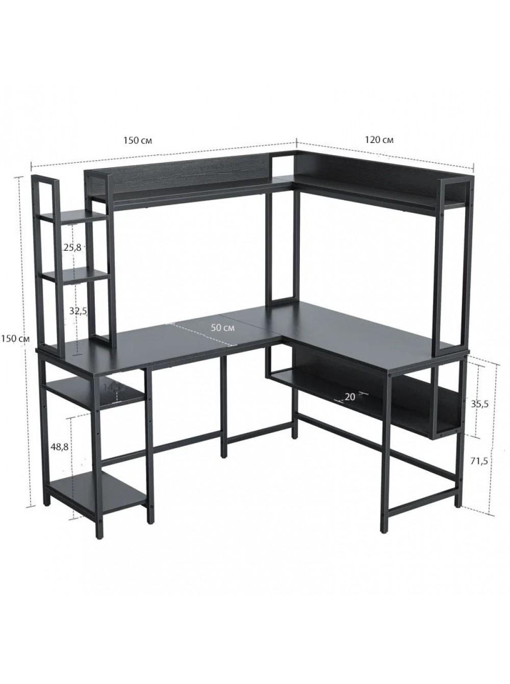 Письменный стол MSM Vouaux L-образный Черный - фото 2