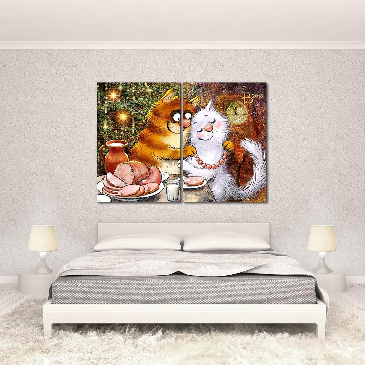 Модульная картина С новым счастьем! 2 модуля общий размер 40х60 см (_rinaz_20181634023)