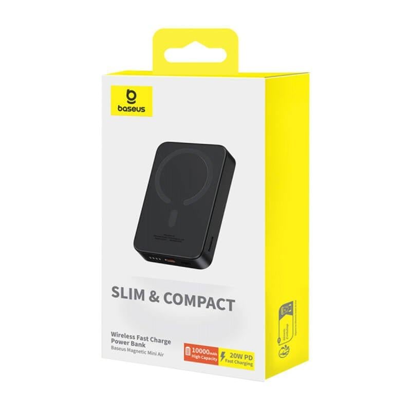 Павербанк з бездротовою зарядкою BASEUS mini Magnetic 20 W 10000 mAh для iPhone 12/13/14/15 Black