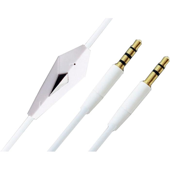Кабель AUX Audio TRRS-TRS 3,5 мм M/M с микрофоном 1,2 м White (B00664)