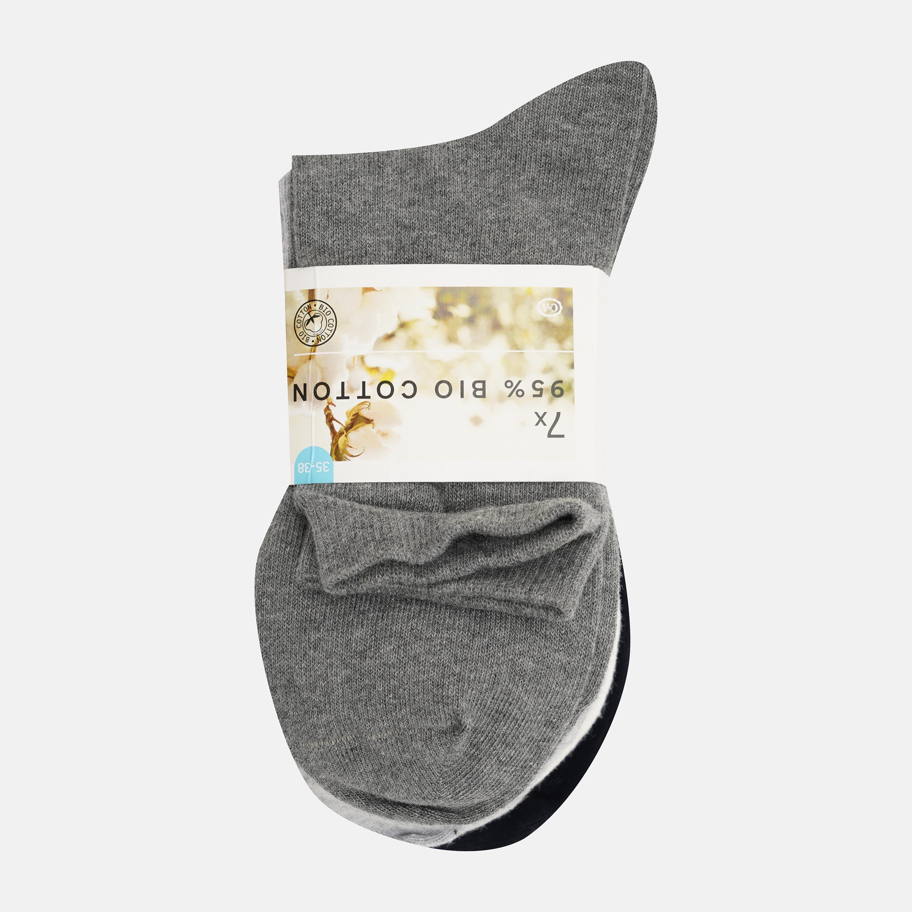 Шкарпетки C&A 7 пар р. 39-42 Сірий/Синій/Молочний (2244679840400)