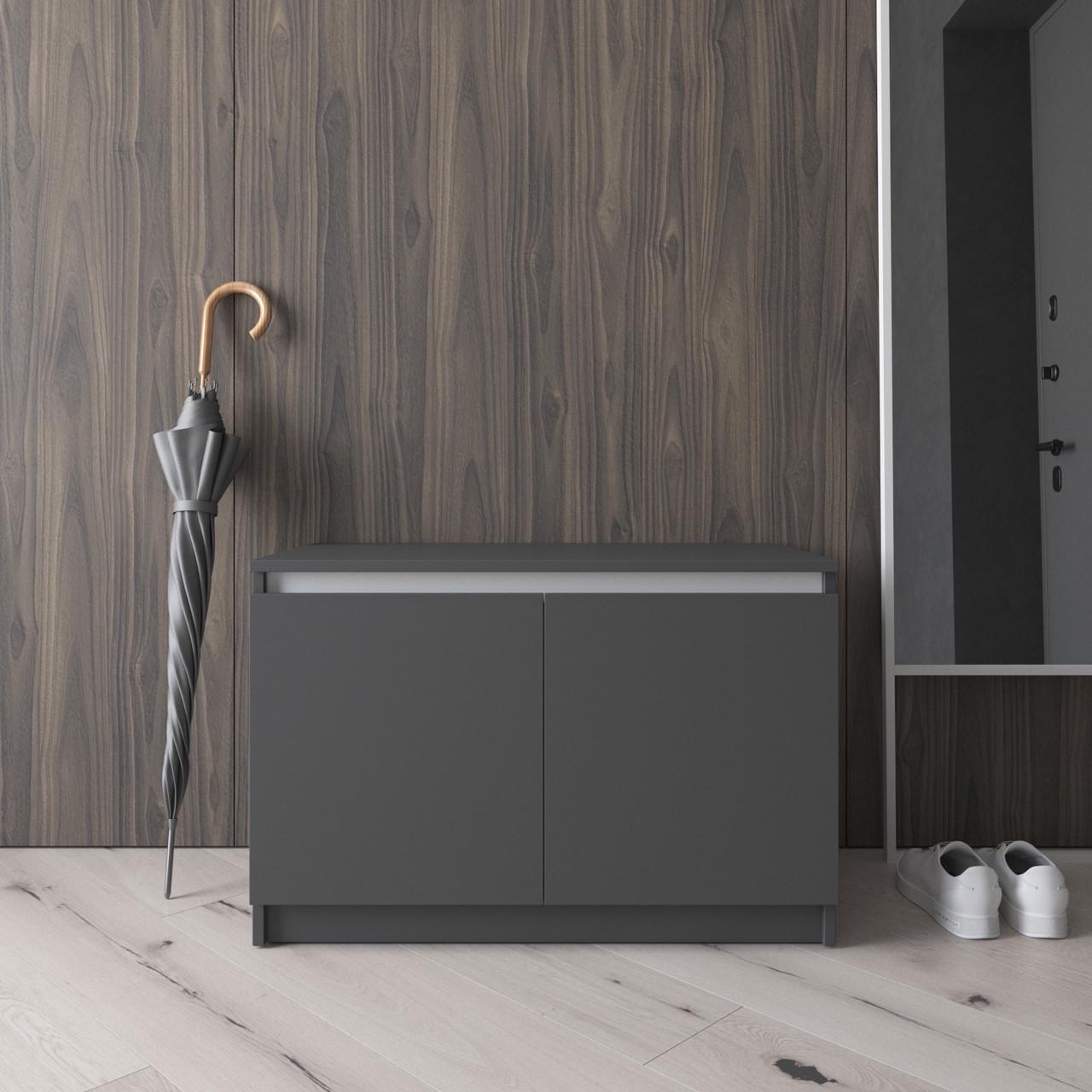 Тумба для обуви VAYS двухдверная 80х40х53 см Антрацит/Белый (30562580)