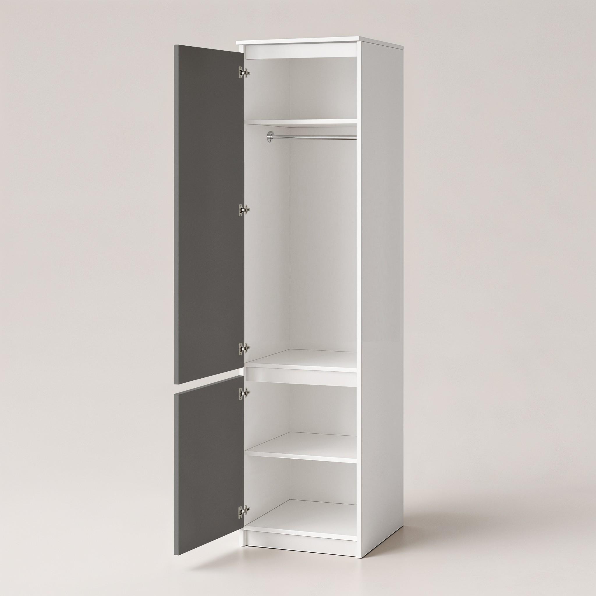 Шафа-пенал зі штангою T-218 500х498х2117 мм Білий/Антрацит - фото 2