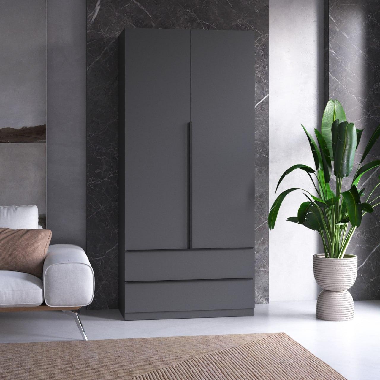 Шафа гардеробна Вайс M-30 1000х500х2195 мм Антрацит (30827467) - фото 1 Шафа гардеробна Вайс M-30 1000х500х2195 мм Антрацит (30827467) - фото 1