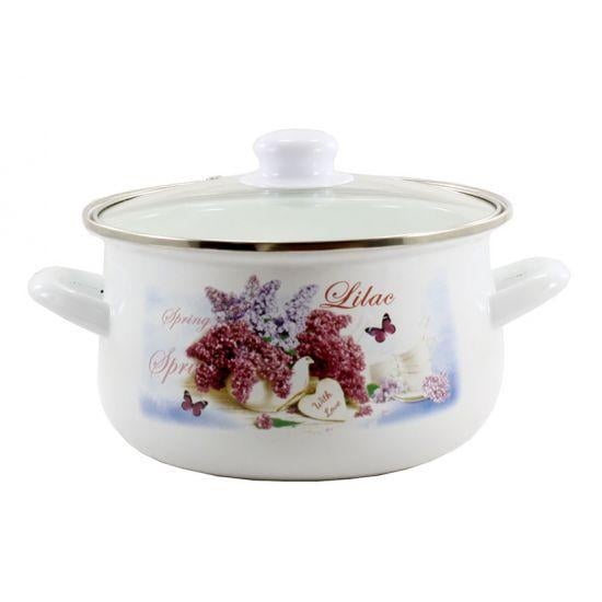 Кастрюля эмалированная Zauberg Сирень 5 л (4W)