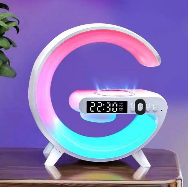 Ночник с беспроводной зарядкой телефона G63 LED Wireless Charging Speaker RGB (2776262881)