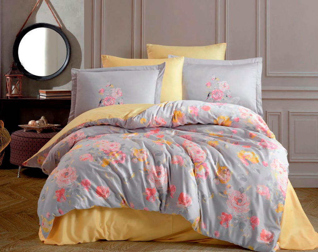 Комплект постільної білизни Hobby Exclusive Sateen Calvina 200х220 Сірий