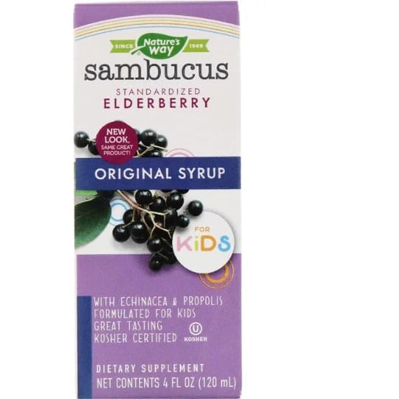 Бузина Nature's Way Original Sambucus for Kids Standardized Elderberry 4 fl oz 120 мл (NWY-06973) - фото 4