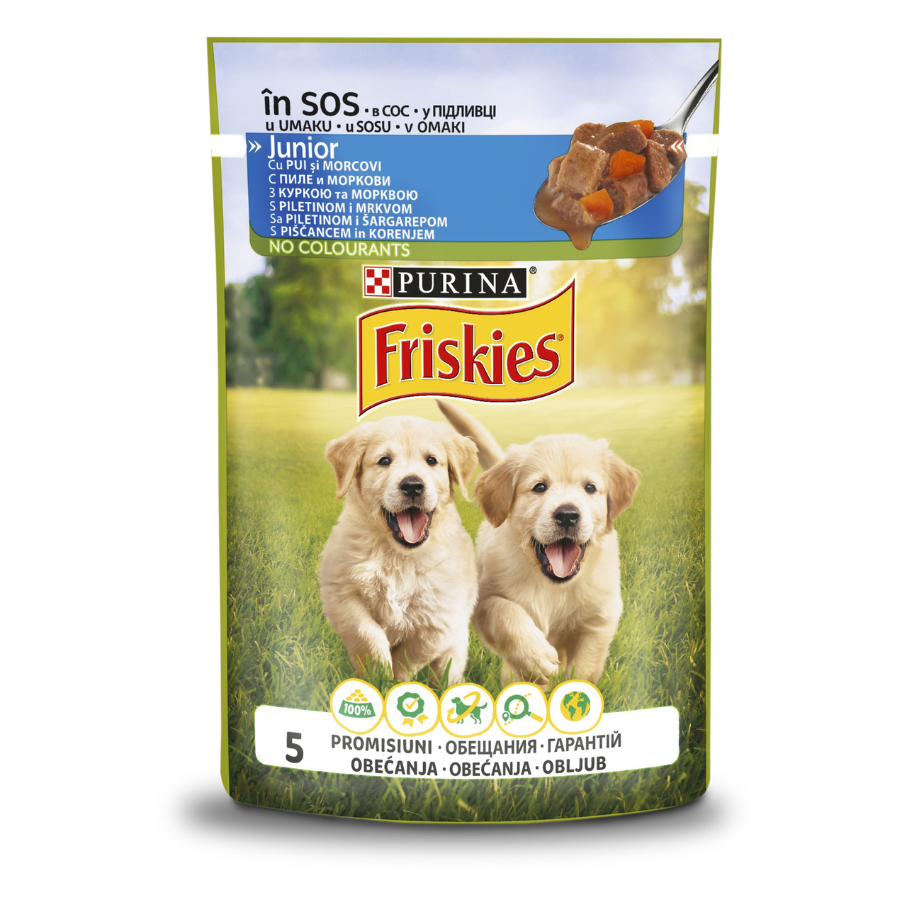 Влажный корм Friskies Junior для щенков кусочки в соусе курица и морковь 85 г (8445290751096)
