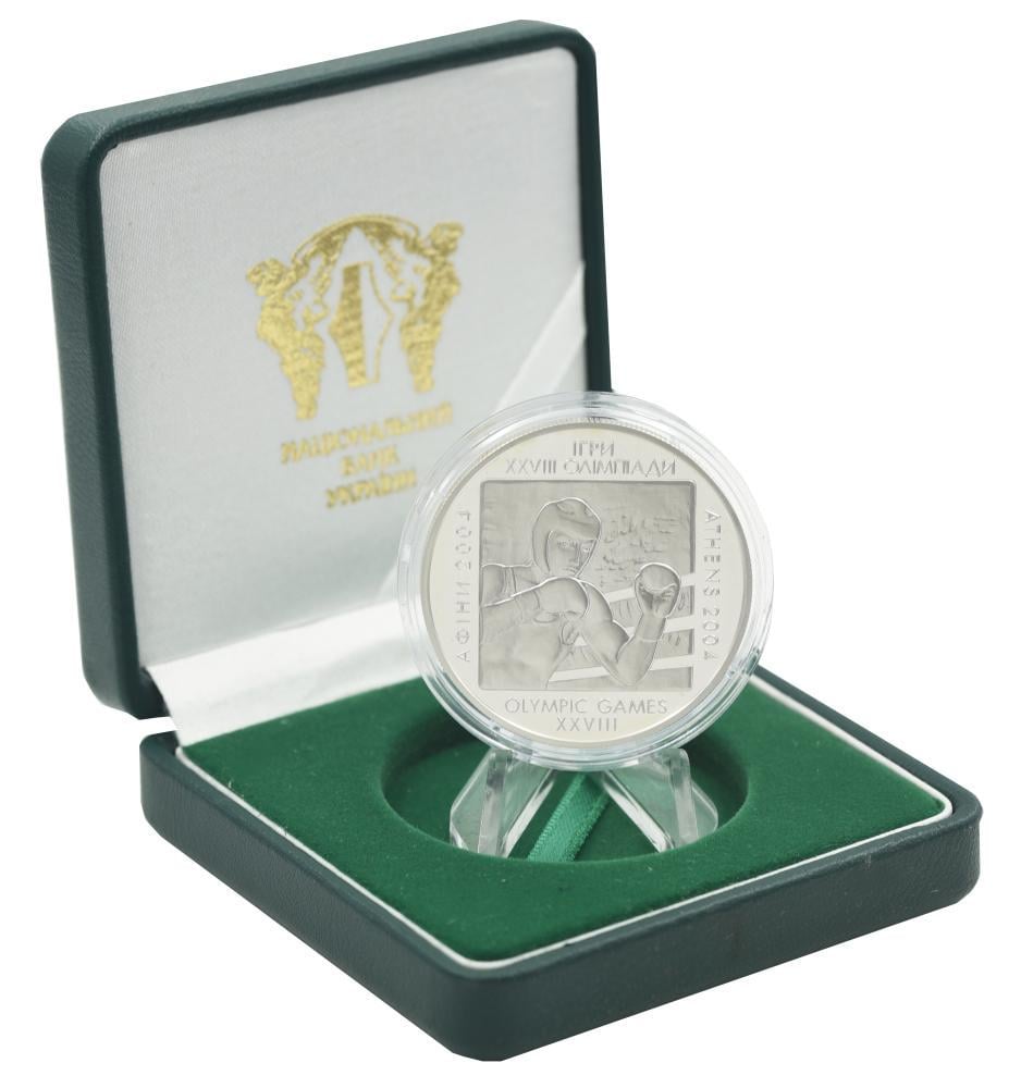 Коллекционная монета Украина 10 гривен 2003 Серебро Proof Бокс-XXVIII летние Олимпийские игры в Афинах 2004 без сертификата (М23702)