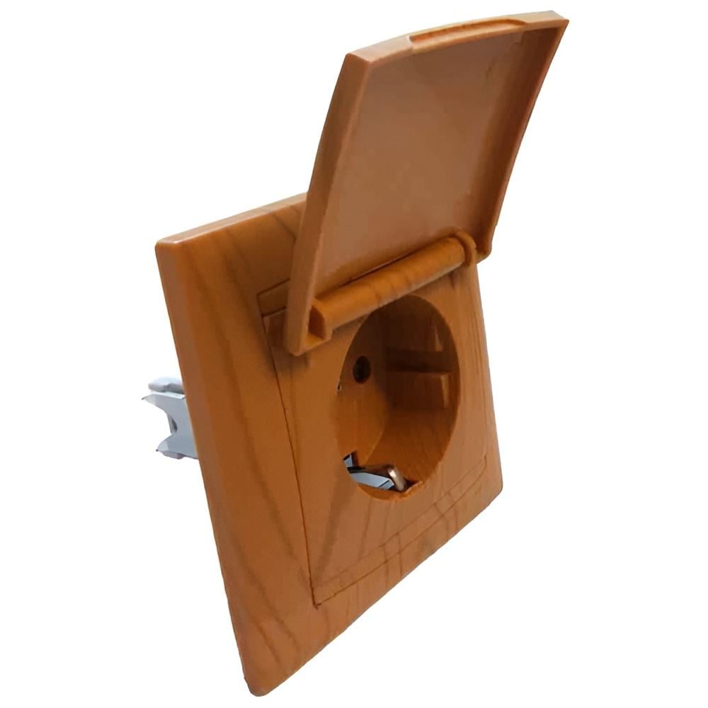 Розетка с крышкой Lemanso Сакура Ольха (LMR1427)