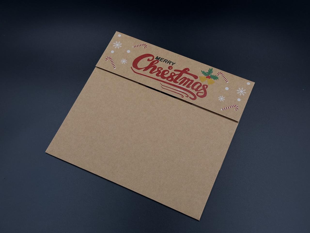 Коробка подарочная со смотровым окошком Елочка с принтом сборная картонная 22х14,5х7 см Крафт (OA-66) - фото 3 Коробка подарочная со смотровым окошком Елочка с принтом сборная картонная 22х14,5х7 см Крафт (OA-66) - фото 3