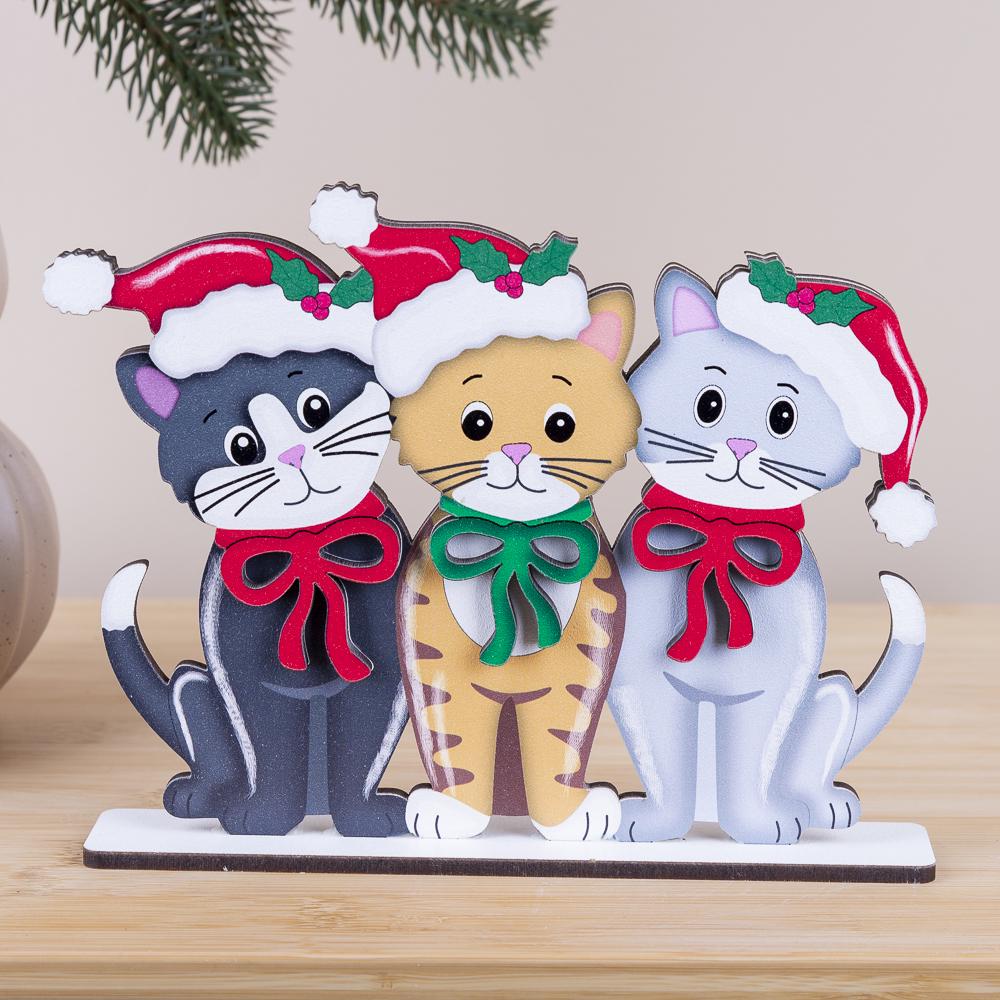 Статуэтка новогодняя друзья котики 19 см (3690-2)