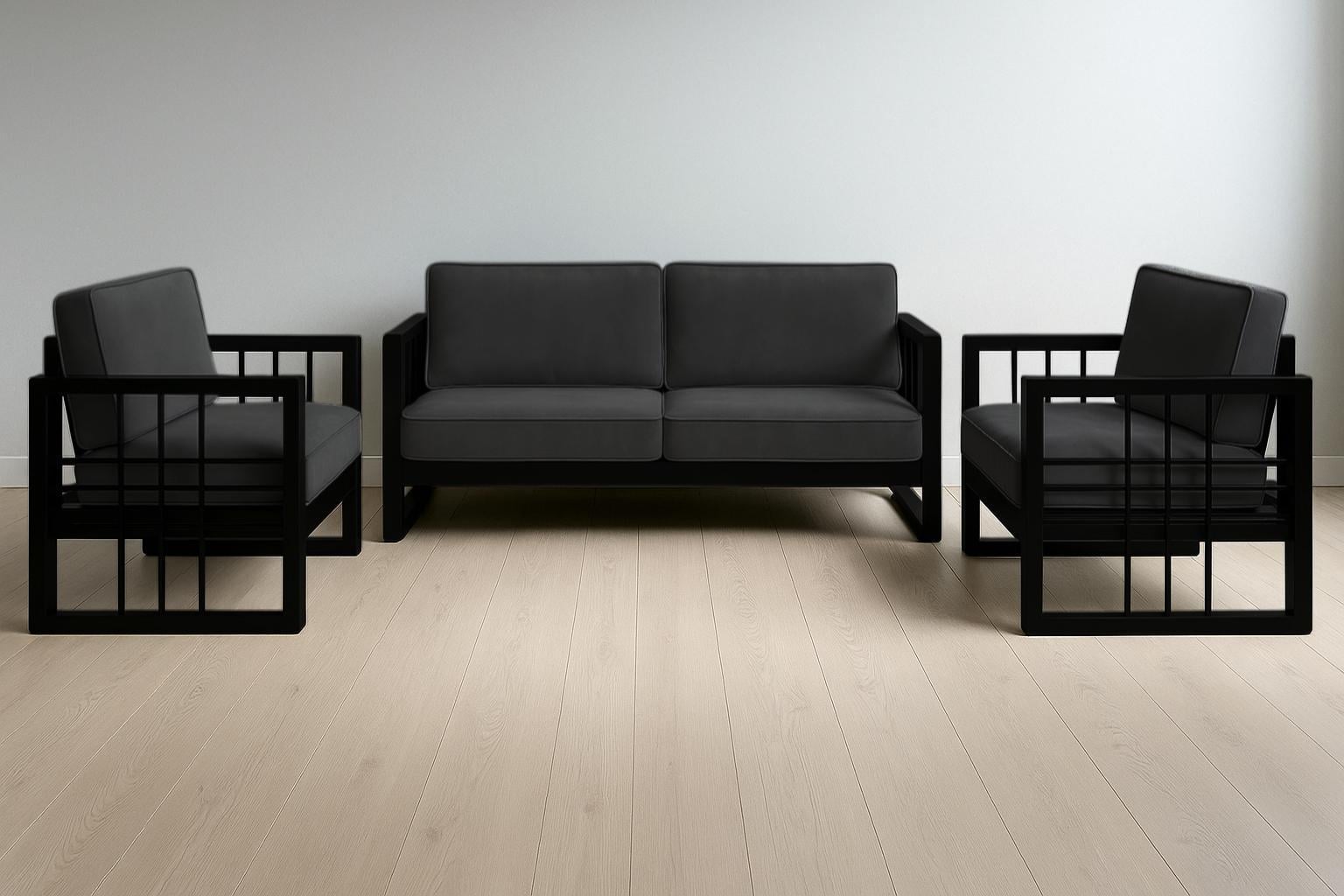 Комплект садовой мебели мягкой ТОБІ ШО Вердон/S12 велюр 750х1600х700 мм Черный/37 (28265693)