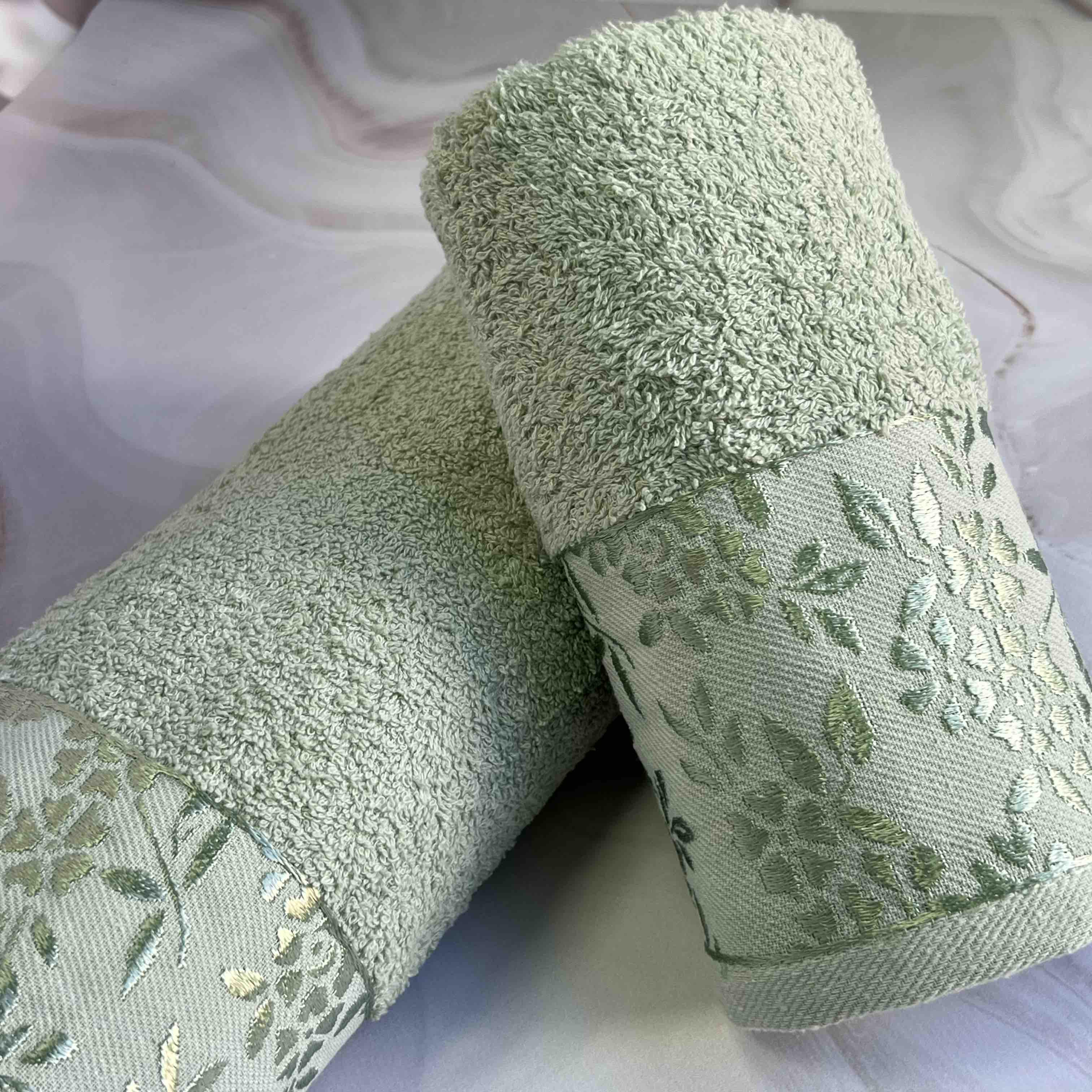 Набір рушників банне та для обличчя 70х40 см/50х90 см 2 шт. Зелений фісташковий (mame2v1cic1firtik) - фото 6 Набір рушників банне та для обличчя 70х40 см/50х90 см 2 шт. Зелений фісташковий (mame2v1cic1firtik) - фото 6