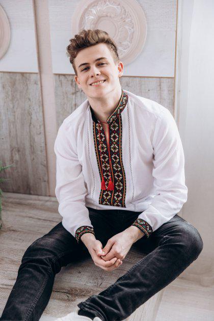 Вышиванка мужская Скиба СК1541 р. 44 Белый