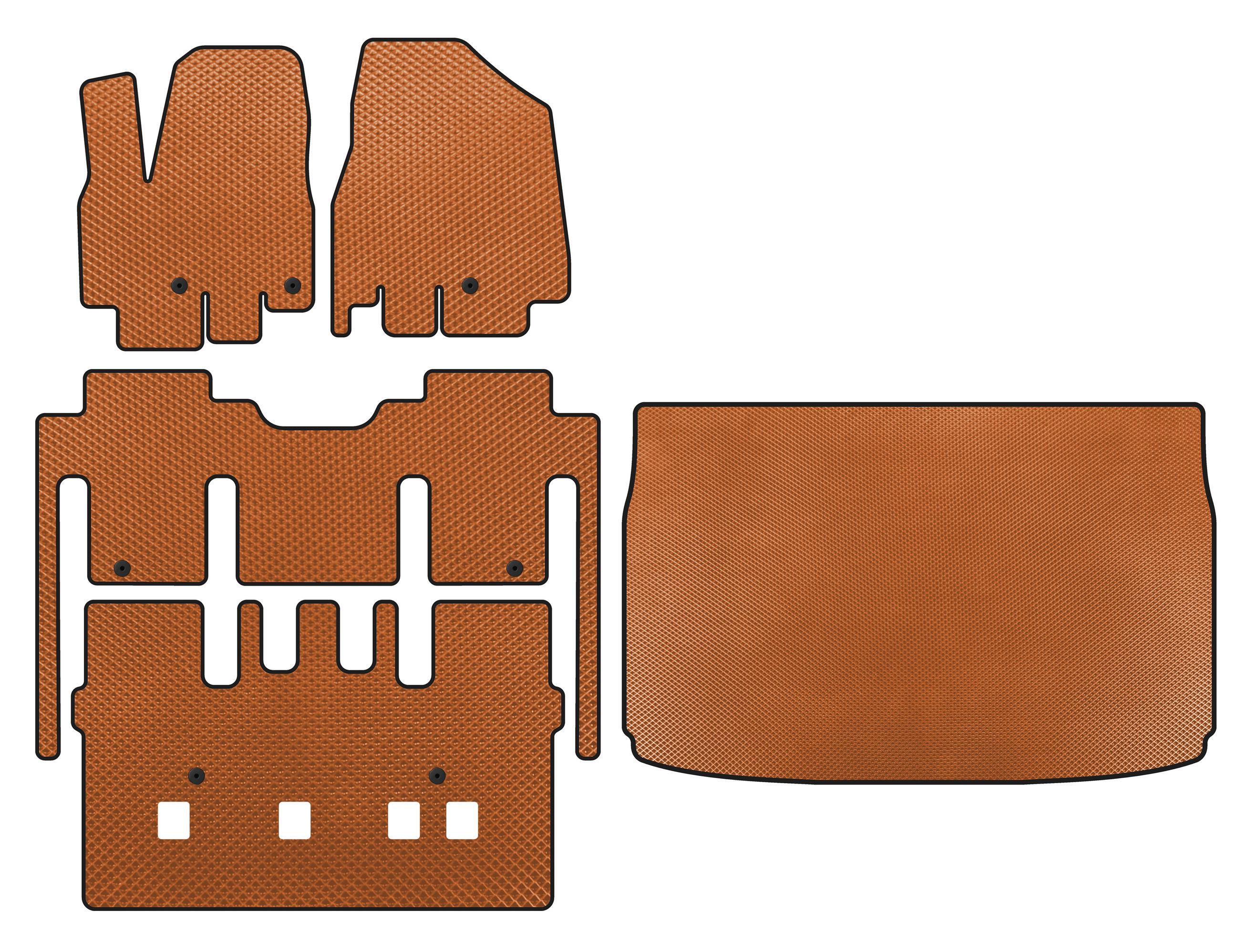 Килимки EVA Digital Designs для Kia Sedona 2014-2020 рр. Помаранчевий (144691)
