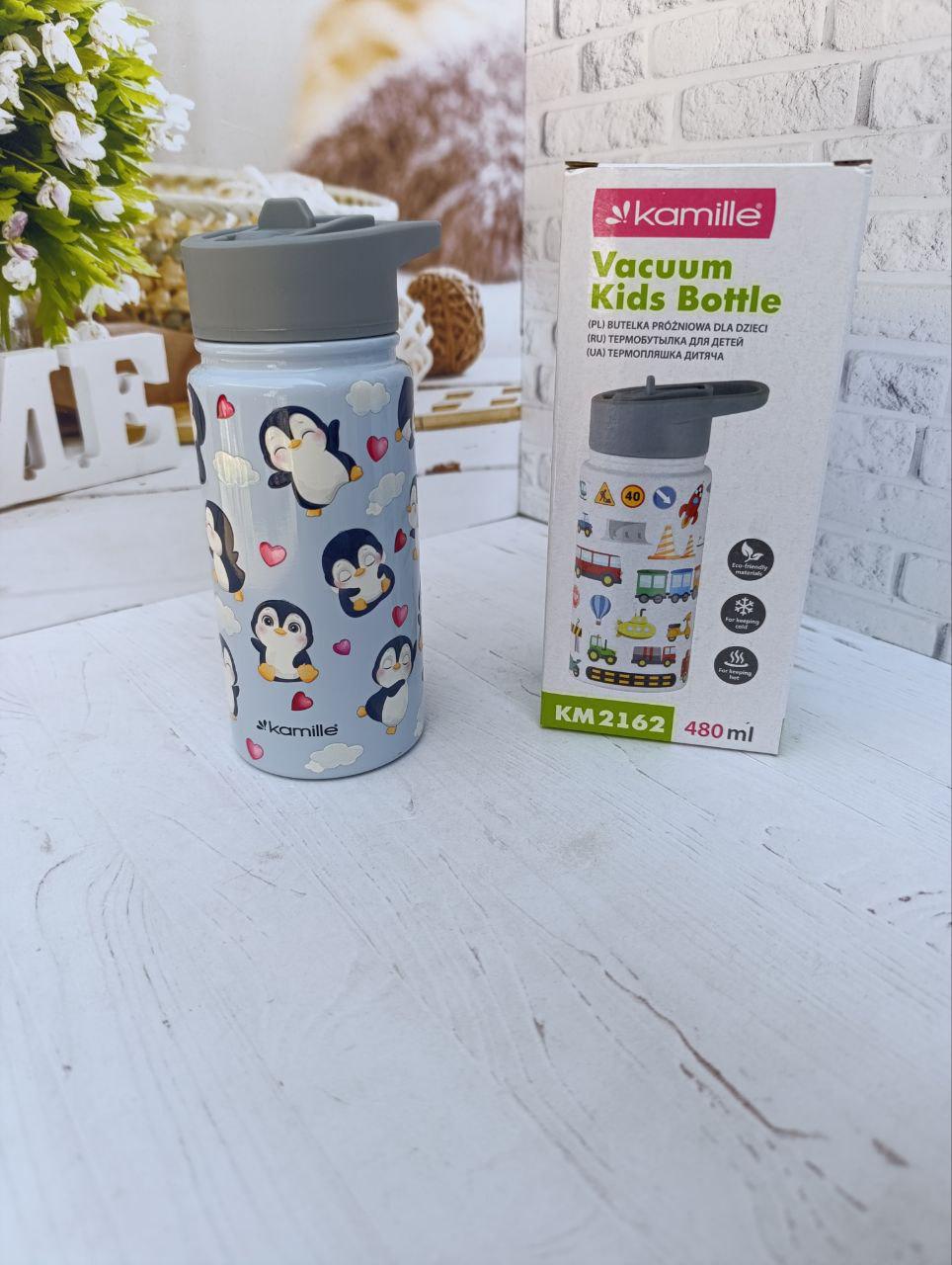 Термобутылка детская Kamille 480 мл Голубой (KM-2162bl) - фото 1 Термобутылка детская Kamille 480 мл Голубой (KM-2162bl) - фото 1