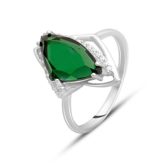 Кольцо серебряное с изумрудом 2,985 ct 3,28 г р. 19 (2141167)