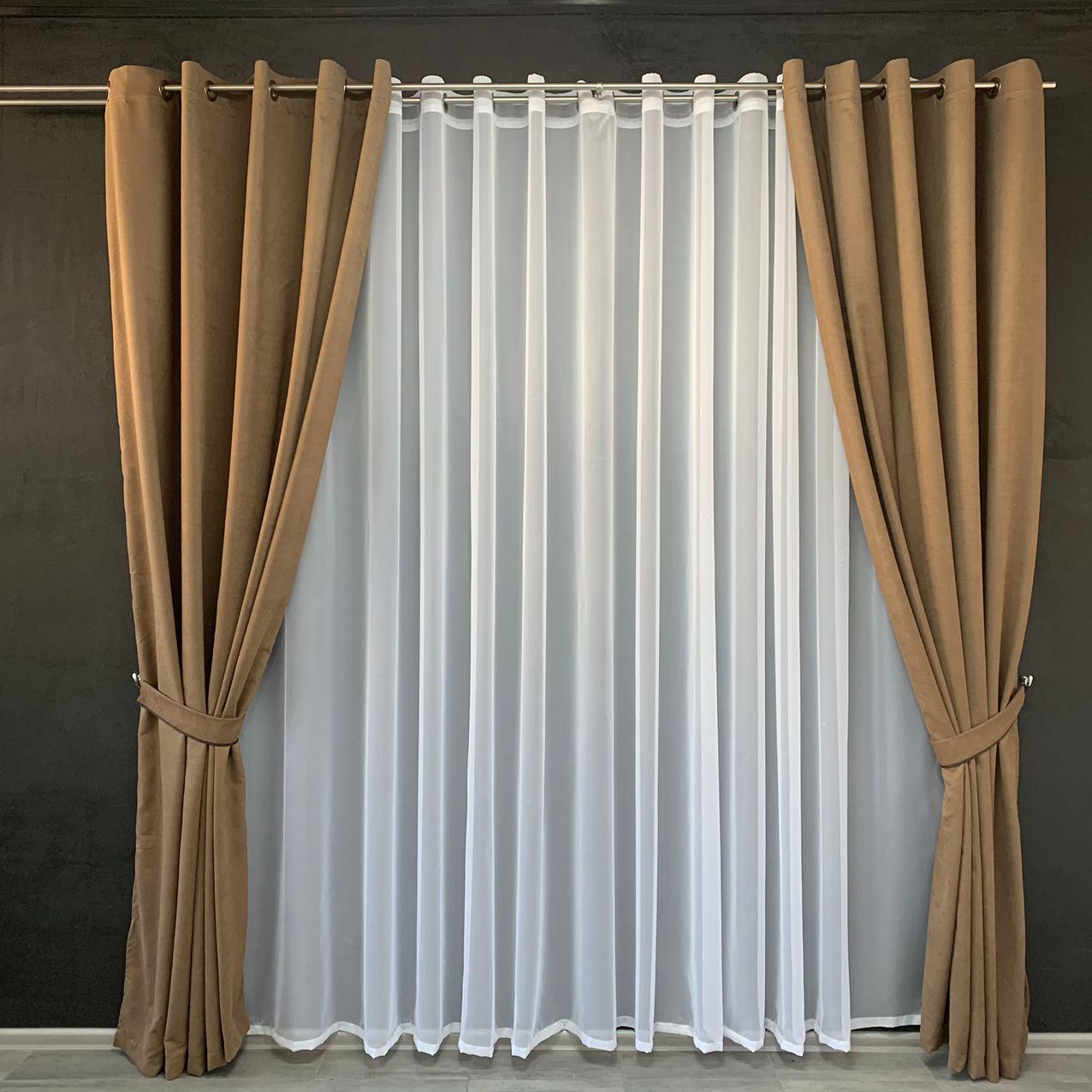 Штора на люверсах Albo 200х270 см 1 шт. Золотий (SH-Petek-216)