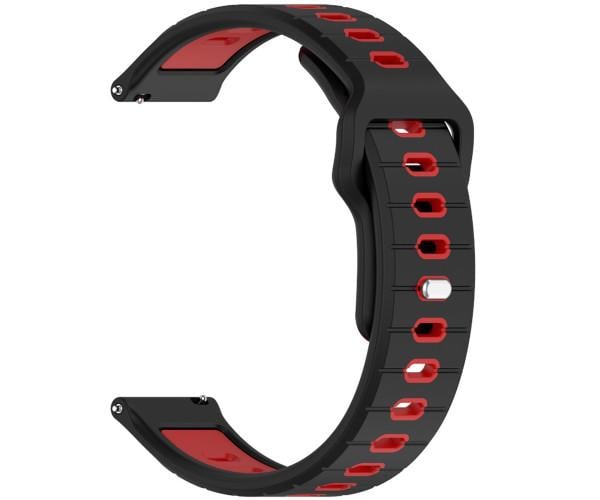 Ремешок силиконовый Sport Dual Color для Garmin Instinct Crossover 22 мм Черно-красный (49645)