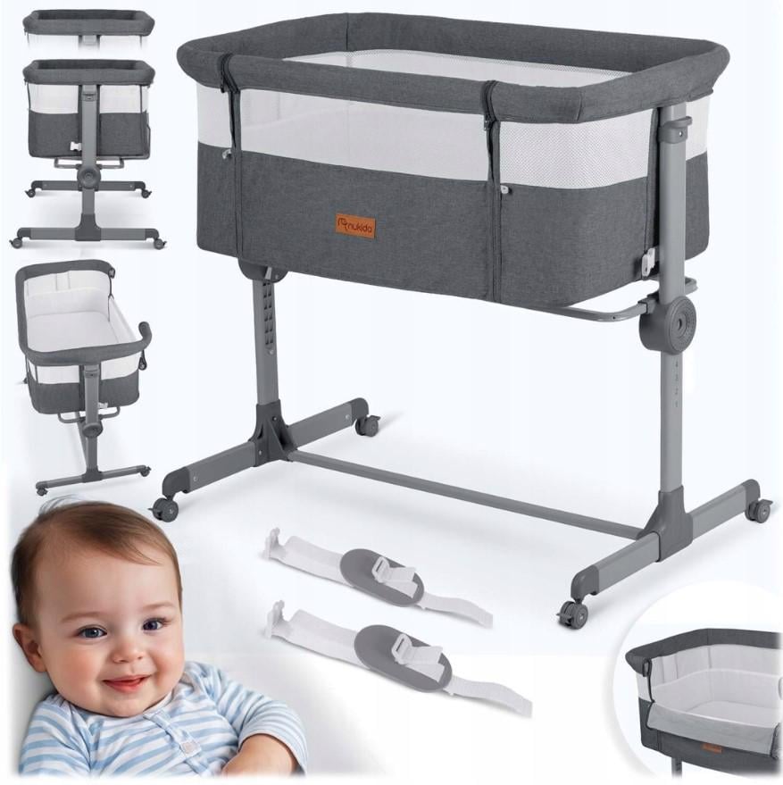 Кровать детская с крепежными ремнями и регулировкой высоты - фото 2