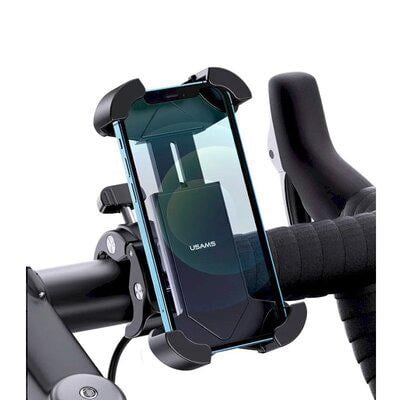 Тримач для мобільного на кермо велосипеда/мотоцикла/самоката Usams US-ZJ064 Cycling Shockproof Phone Holder Black - фото 3