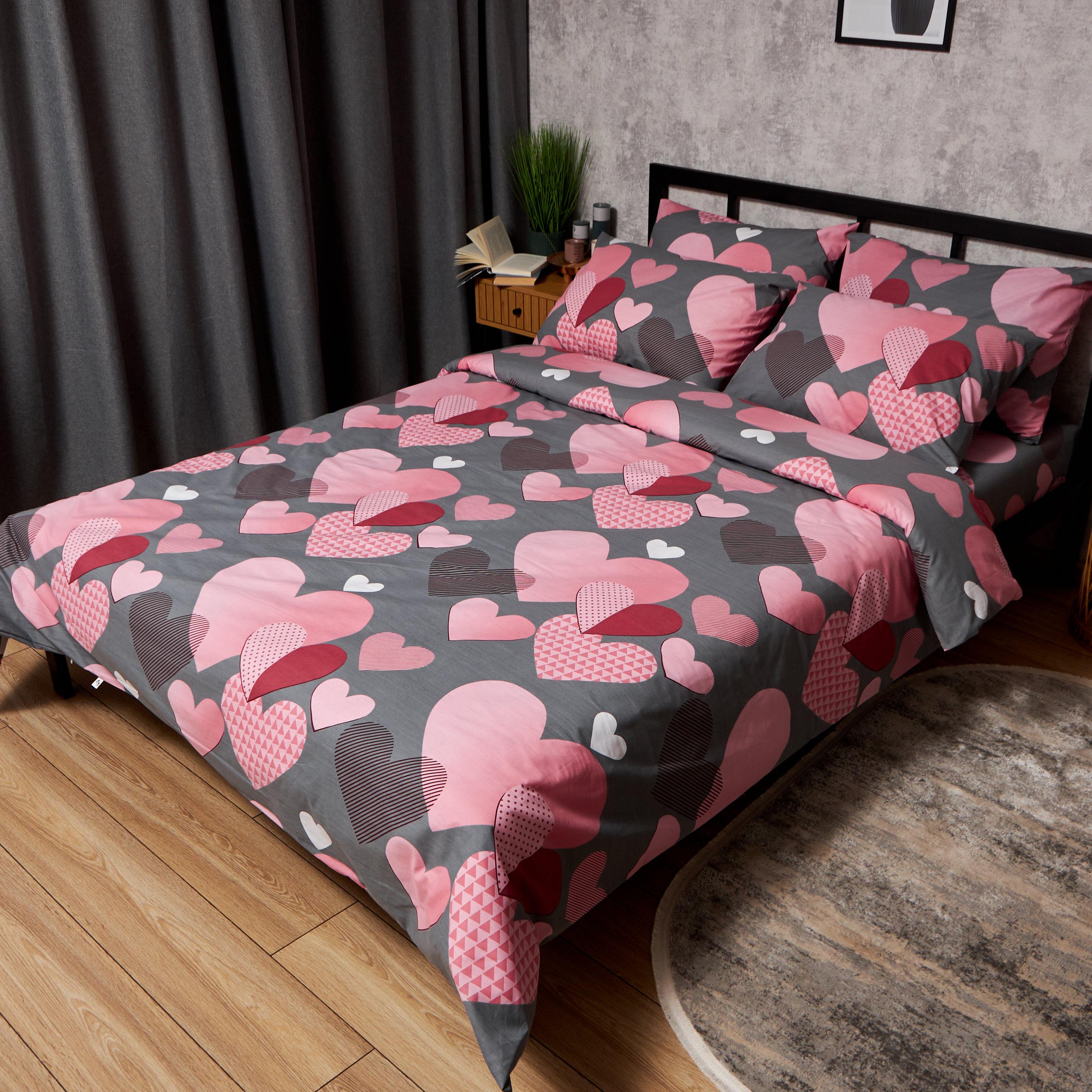 Комплект постельного белья Moon&Star Бязь Gold Люкс Blush Love наволочки 2 шт. двуспальный 175х210 см (MS-820008792)