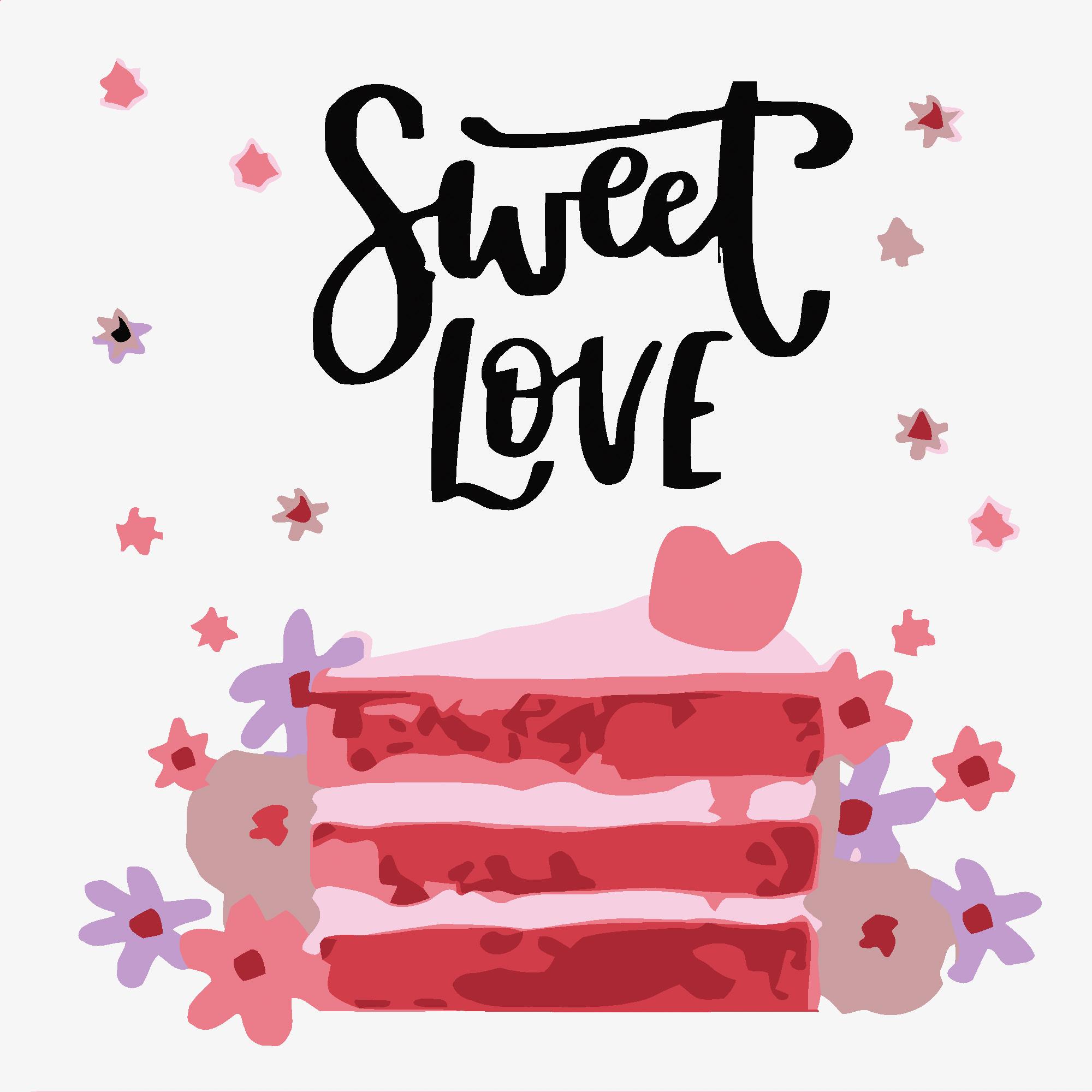 Картина по номерам Strateg Любовь в каждом кусочке 20x20 см (Str-HH7107)