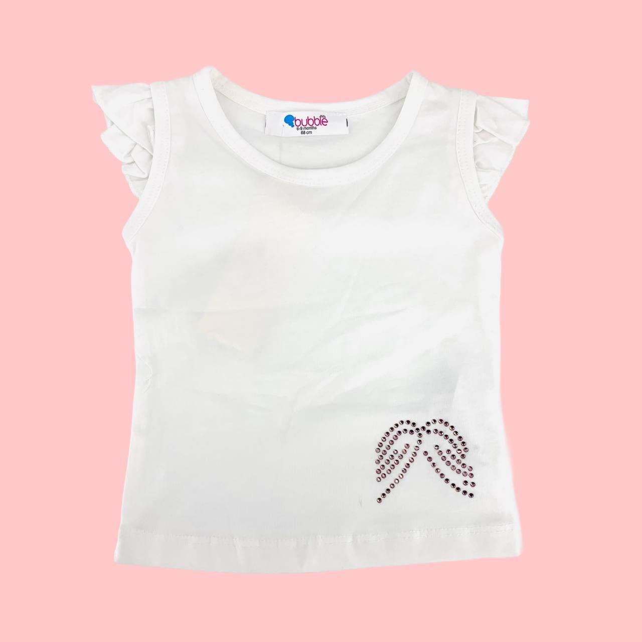 Футболка Bubble Kids 151-0062 3 крильця 6 міс. 68 см Білий (2921597571)